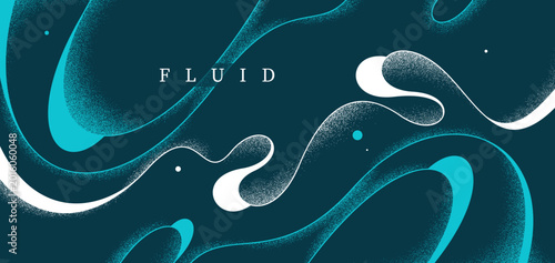 Quadro su tela Curvy lines and textures over dark vector abstract background, lava lamp wallpaper art, tranquil and relaxing graphics, minimal design