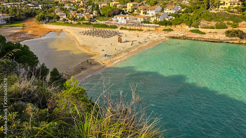 Fototapeta premium Coastal landscape with turquoise sea and cliffs in Mallorca