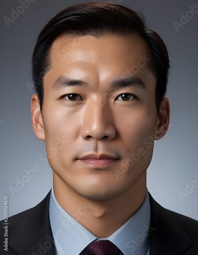 Confident Young Asian Executive Formal Headshot