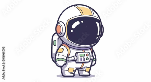 Cute Cartoon Astronaut Character Illustration.
