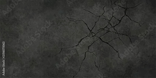 Εκτύπωση καμβά A textured cracked dark grey wall evokes a sense of age and distress, with detailed crevices revealing the passage of time and the effects of natural erosion