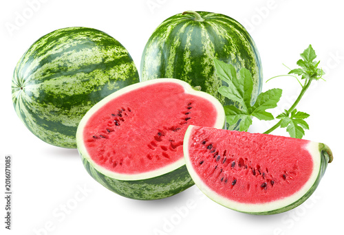 watermelon isolated on white background. clipping path