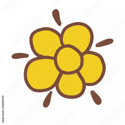 Cute Kawaii Yellow Flower Animated Doodle Pastel Floral Motion Graphic