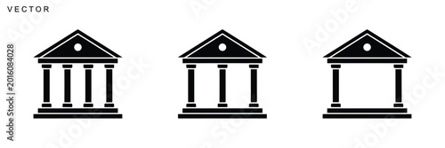 Courthouse icon, Government building, Bank icon set, bank vector icon, Vector Illustration