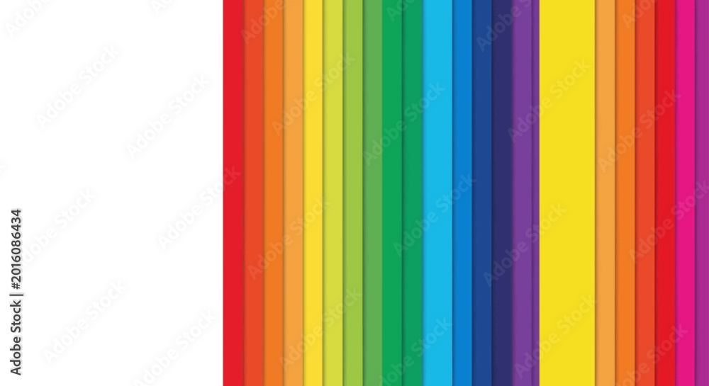 Obraz premium vertical rainbow stripes create a vibrant and colorful spectrum background with ample white copy space for design projects