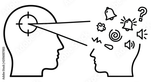 Tableau sur toile Overthinking and mental overload a depiction of intrusive thoughts