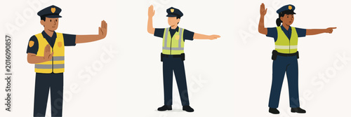 Canvas-taulu Traffic police officers directing traffic.