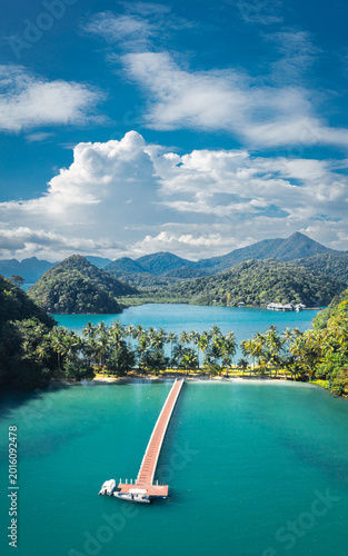 Beautiful tropical beach azure ocean at exotic island Koh Chang, Thailand