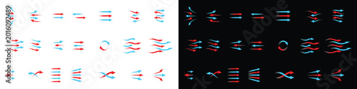 Dynamic Wind Stream and Water Flow Arrow Set - Blue Cold and Red Hot Motion Graphics