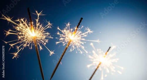 Sparklers Burning in Dark Background.