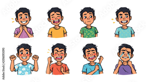 Photos Emotional Spectrum: A collection of expressions reveals a young person experiencing diverse emotions, each a window into the human condition