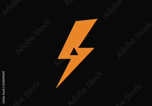 Orange lightning bolt icon on black background Free Download Orange lightning bolt icon on black background - GFXLoad
