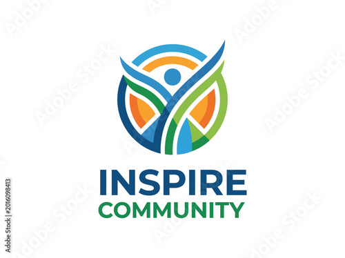 The logo symbolizes inspiration through abstract shapes representing community, encouragement, and unity, blending bright colors for a modern and inviting aesthetic. Free Download The logo symbolizes inspiration through abstract shapes representing community, encouragement, and unity, blending bright colors for a modern and inviting aesthetic. - GFXLoad