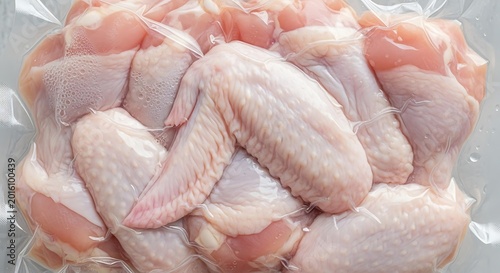 Raw Chicken Wings in Clear Plastic Packaging