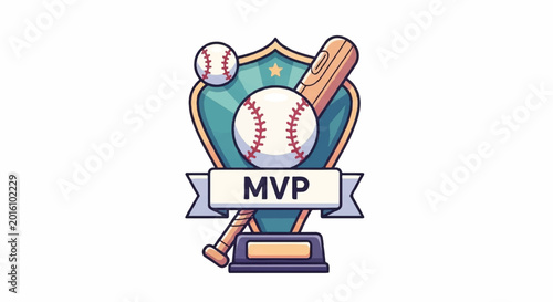 Baseball MVP Trophy Award Icon.