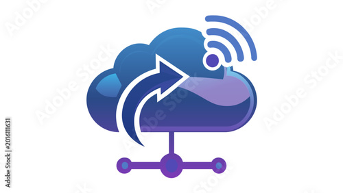 Sleek and vivid cloud computing vector icon illustration featuring an editable stroke for technology and digital innovation projects with a clean minimalist design for data storage and network