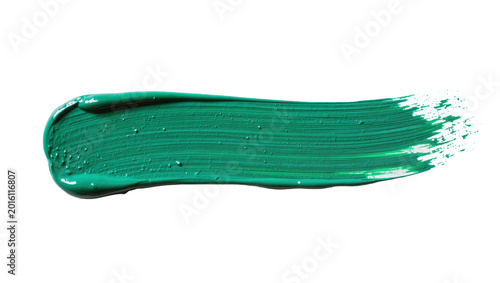 Foto Thick teal paint stroke with visible texture, isolated on transparent background