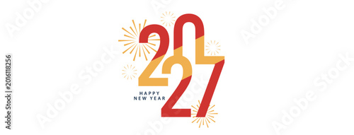 Happy New Year 2027 Celebration with Fireworks
