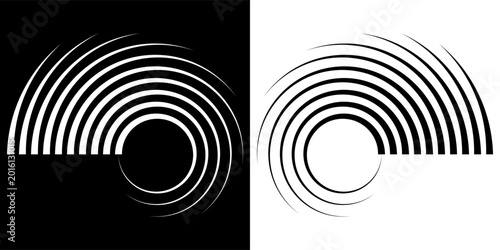 Foto Abstract background with lines in circle