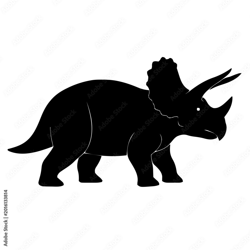 Fototapeta premium Triceratops Silhouette – Flat Vector Plotter Cut File