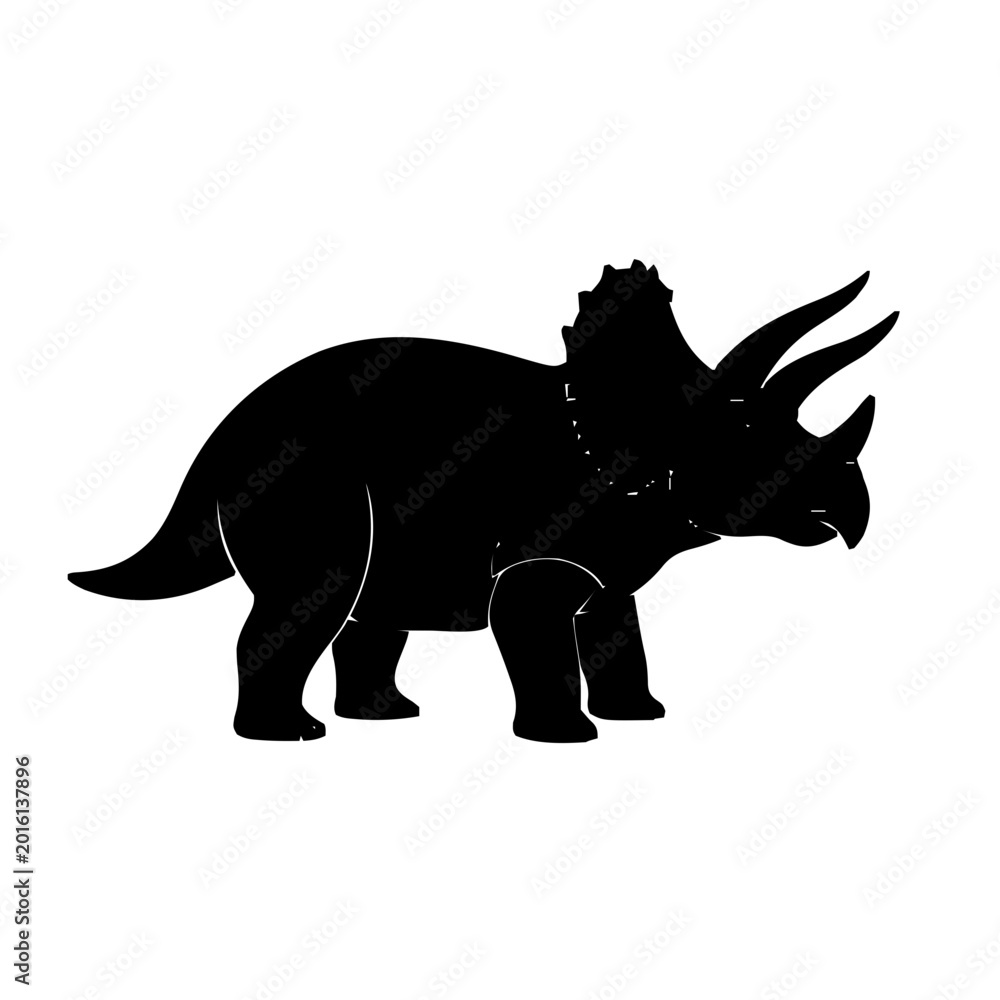 Fototapeta premium Triceratops Silhouette – Flat Vector Plotter Cut File
