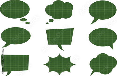 Fotografie Assorted Green Speech Bubbles on White Background, Communication