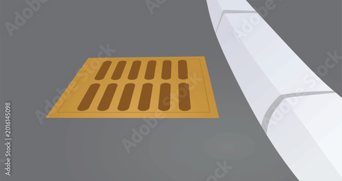 Bilde på lerret Street pavement drain. vector illustration