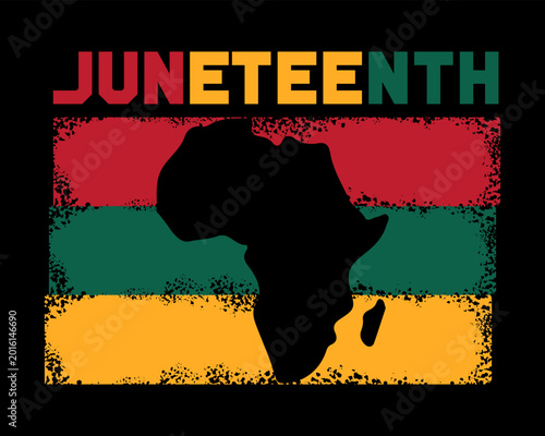 Billede på lærred Africa Map Juneteenth Celebration vector