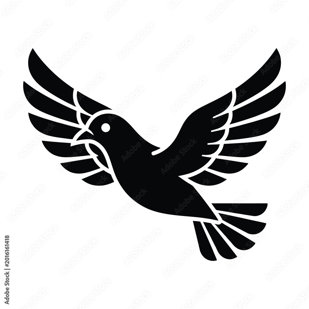 Fototapeta premium flying bird silhouette icon symbol
