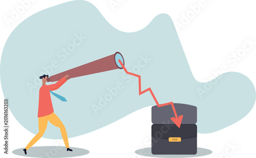 Fotografía Stock market forecast downfall, vision to see future economic crisis or market crash