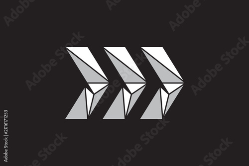 unique modern arrow direction icon origami