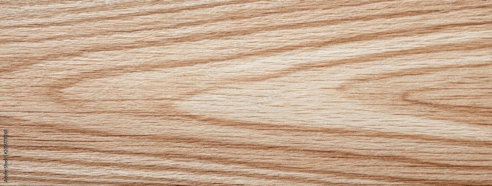 Naklejka premium Natural Light Oak Wood Grain Texture Background Close-up.