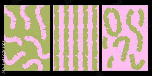 Abstract pastel patterns with organic shapes and wavy brushstrokes creating a modern art background