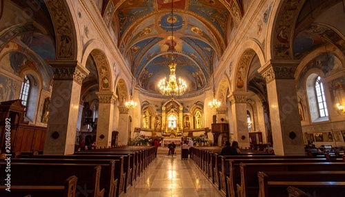 Ornate church interior with altar