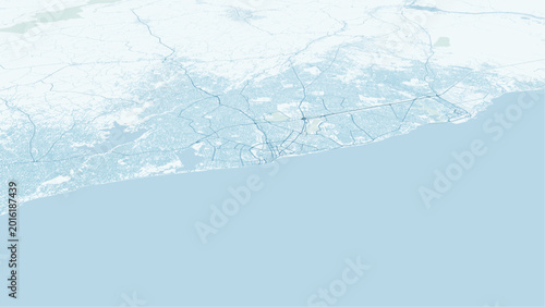 Canvastavla Modern minimalist vector map of Accra, Ghana