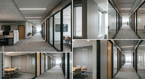 Modern office corridor architectural interior design