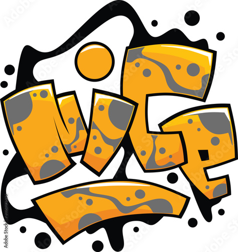 nice word graffiti text font sticker illustration	
