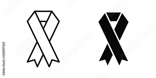 Foto awareness ribbon icon vector design concept in black color