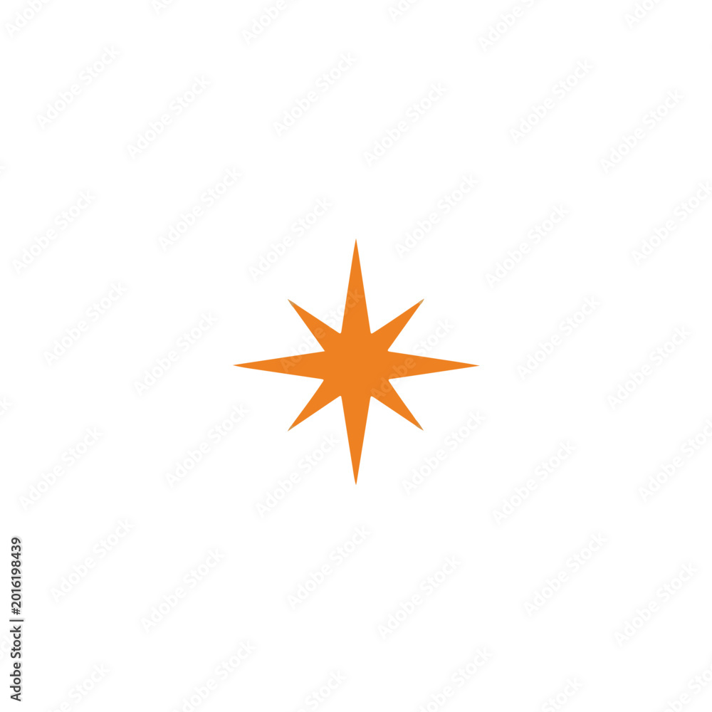 Obraz premium Orange Star Icon on White Background Illustration