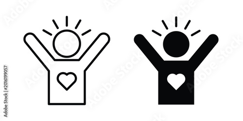 Tableau sur toile Confident icon vector design concept in black color