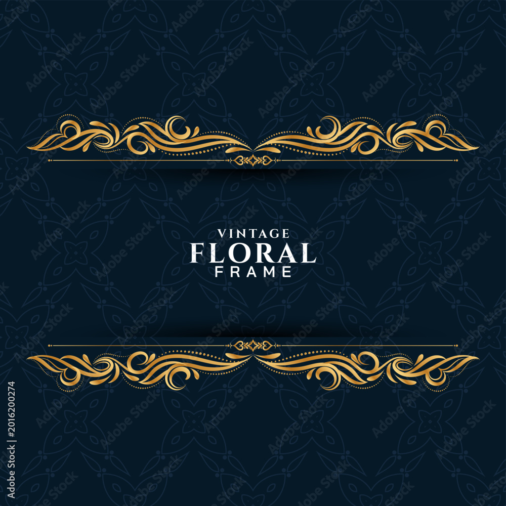 Wall Mural Classic ethnic background design with golden floral frame