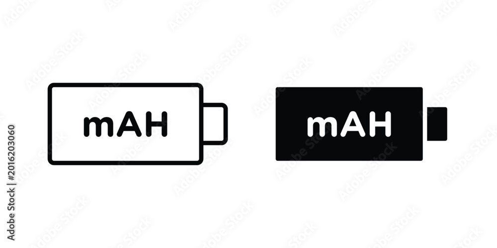 Obraz premium mAh icon vector design concept in black color