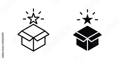 New product icon vector design concept in black color