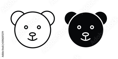 Teddy bear icon vector design concept in black color