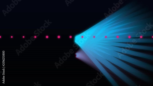 Cinematic Neon Stage Light Beams Over Reflective Floor – 4K Seamless Loop