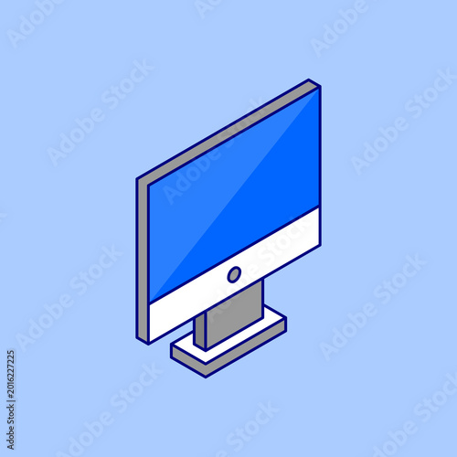 Isometric Desktop Vector Icon Illustration.