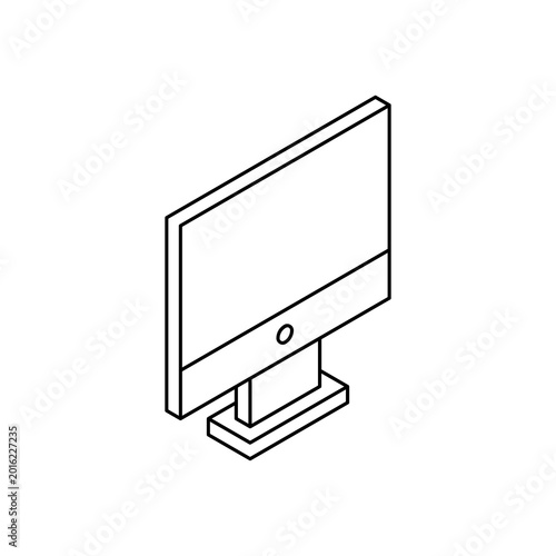 Isometric Desktop Vector Icon Illustration.