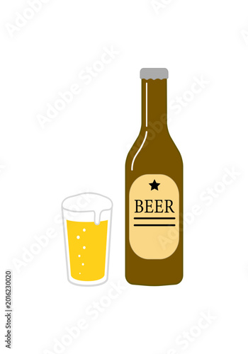 ビール瓶とグラスビールのアイコン