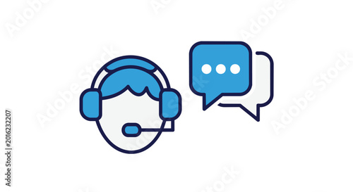 Professional support agent communicates with clients providing active customer service solutions through a virtual helpdesk representing efficient problem solving and reliable online assistance
