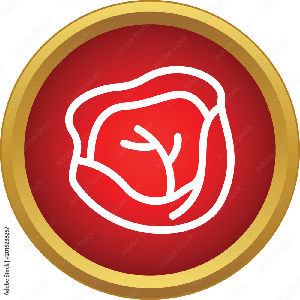 Obraz premium Cabbage vegetable graphic element designed as an icon on a red and gold background